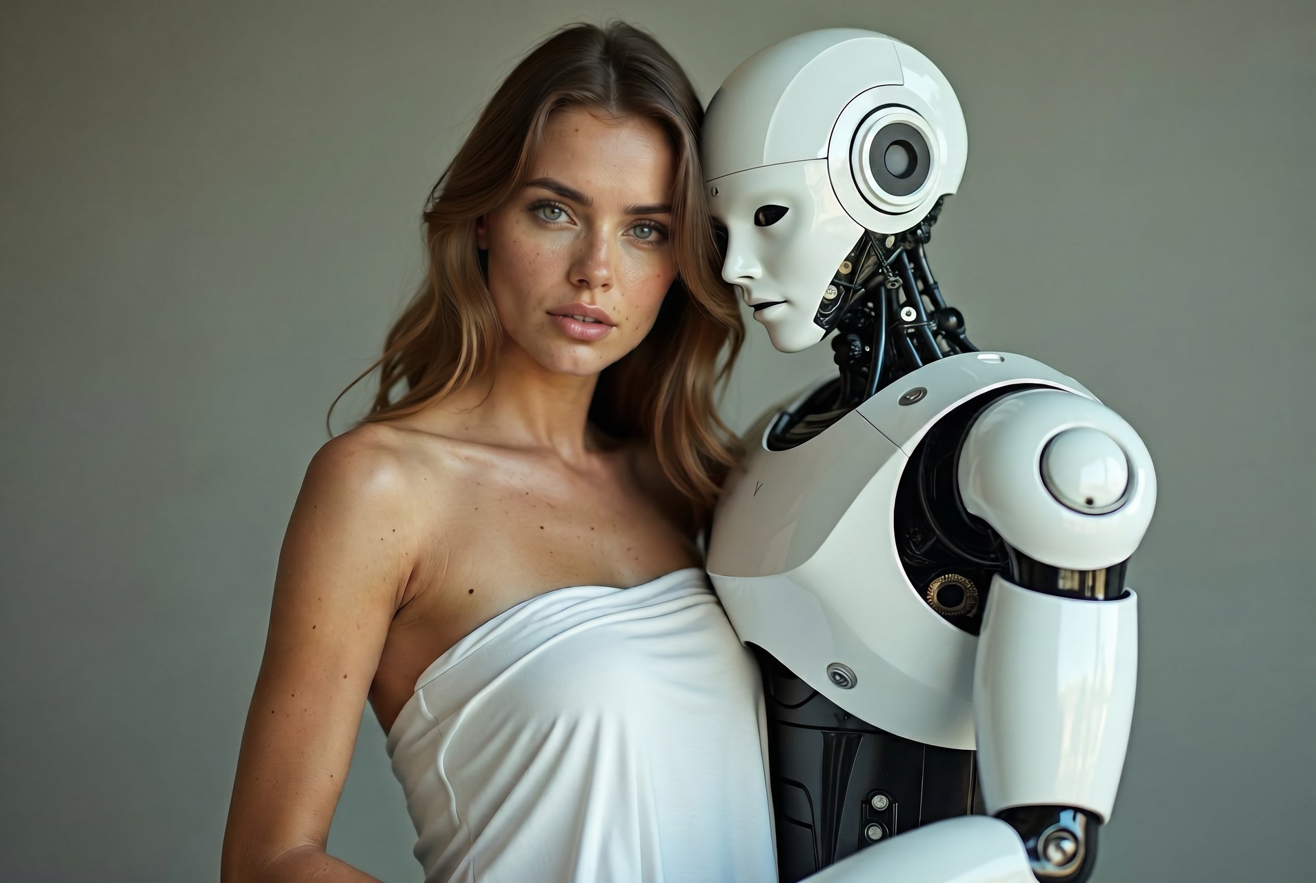 Robot Love &mdash; a humanoid robot at a futurist speaking event, Michael Tchong